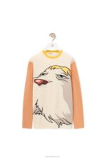 Loewe Women Heen long sleeve T-shirt in cotton 206XF836 Beige - Image 9