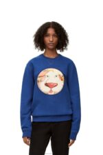 Loewe Women Heen sweatshirt in cotton 206XF841 Indigo Blue - Image 4