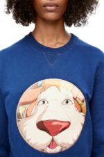 Loewe Women Heen sweatshirt in cotton 206XF841 Indigo Blue - Image 8