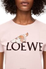 Loewe Women Heen T-shirt in cotton 206XF832 Chalk - Image 4