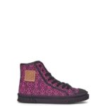 Loewe Women High tops in Anagram jacquard 206XF665 Neon Pink/Deep Navy