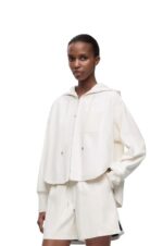 Loewe Women Hooded jacket in nappa lambskin 206XF1105 White - Image 2