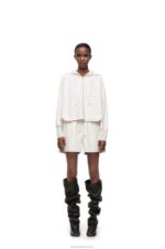 Loewe Women Hooded jacket in nappa lambskin 206XF1105 White