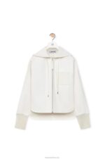 Loewe Women Hooded jacket in nappa lambskin 206XF1105 White - Image 6