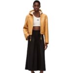 Loewe Women Hooded jacket in shearling 206XF1124 White/Gold