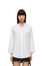 Loewe Women Hooded shirt in cotton 206XF854 White - Image 2