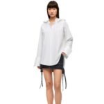 Loewe Women Hooded shirt in cotton 206XF854 White