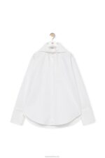 Loewe Women Hooded shirt in cotton 206XF854 White - Image 6