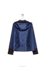 Loewe Women Hooded shirt in silk 206XF921 Midnight Blue - Image 2