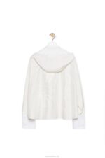 Loewe Women Hooded shirt in silk 206XF922 Ecru - Image 2