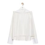 Loewe Women Hooded shirt in silk 206XF922 Ecru