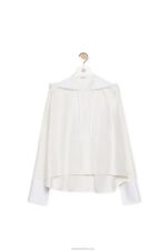 Loewe Women Hooded shirt in silk 206XF922 Ecru