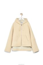 Loewe Women Hooded zip jacket in shearling 206XF1142 Cream/Blue/Purple - Image 4