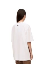 Loewe Women Howl embellished T-shirt in cotton 206XF835 White/Beige - Image 6