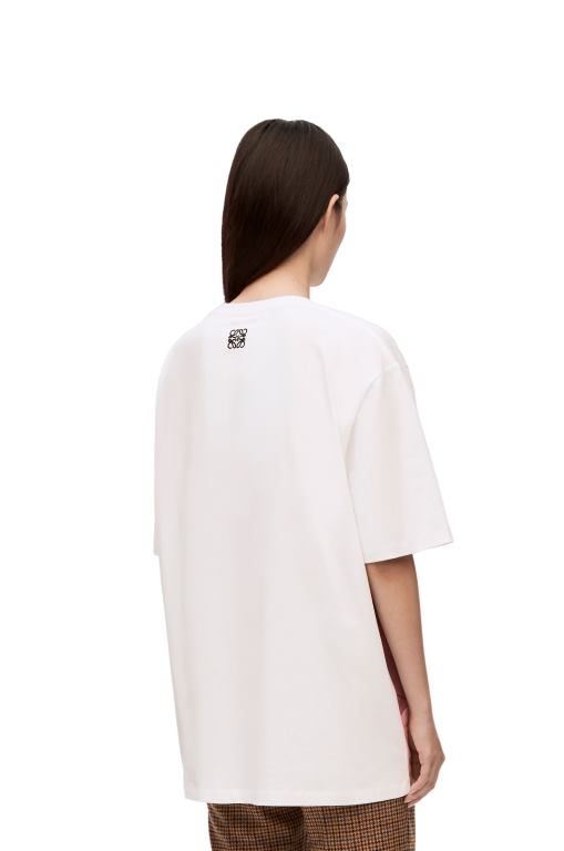 Loewe Women Howl embellished T-shirt in cotton 206XF835 White/Beige - Image 6