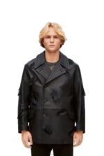 Loewe Women Howl peacoat in nappa 206XF1107 Black - Image 3