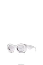 Loewe Women Inflated butterfly sunglasses in nylon 206XF1451 Silver/Grey - Image 2