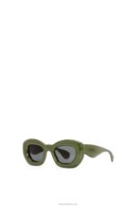 Loewe Women Inflated butterfly sunglasses in nylon 206XF1453 Dark Green - Image 2