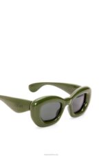 Loewe Women Inflated butterfly sunglasses in nylon 206XF1453 Dark Green - Image 4