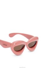 Loewe Women Inflated cateye sunglasses in nylon 206XF1421 Dusty Pink - Image 5