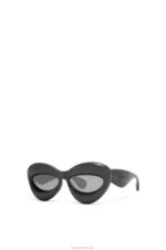 Loewe Women Inflated cateye sunglasses in nylon 206XF1423 Black - Image 3
