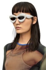 Loewe Women Inflated cateye sunglasses in nylon 206XF1424 Grey - Image 2