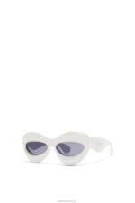 Loewe Women Inflated cateye sunglasses in nylon 206XF1424 Grey - Image 3
