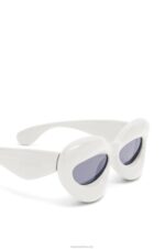 Loewe Women Inflated cateye sunglasses in nylon 206XF1424 Grey - Image 5