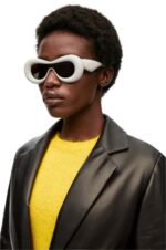 Loewe Women Inflated mask sunglasses in nylon 206XF1499 Grey - Image 2