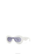 Loewe Women Inflated mask sunglasses in nylon 206XF1499 Grey - Image 3