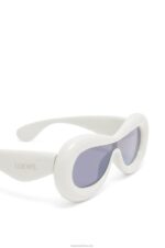 Loewe Women Inflated mask sunglasses in nylon 206XF1499 Grey - Image 5