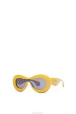 Loewe Women Inflated mask sunglasses in nylon 206XF1500 Yellow - Image 2