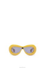 Loewe Women Inflated mask sunglasses in nylon 206XF1500 Yellow