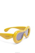 Loewe Women Inflated mask sunglasses in nylon 206XF1500 Yellow - Image 4