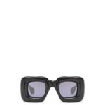 Loewe Women Inflated rectangular sunglasses in nylon 206XF1470 Black