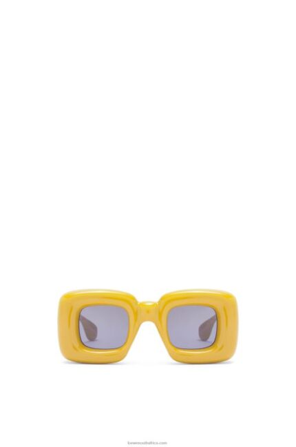 Loewe Women Inflated rectangular sunglasses in nylon 206XF1501 Yellow