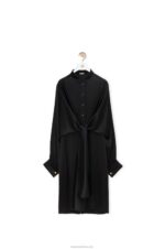 Loewe Women Knot dress in crepe satin 206XF1074 Black - Image 5