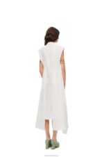 Loewe Women Knot shirt dress in cotton 206XF1049 Optic White - Image 3