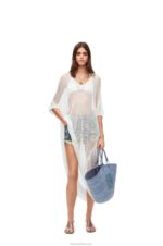 Loewe Women Large Anagram basket bag in iraca palm and calfskin 206XF2 Denim Blue - Image 2