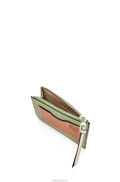 Loewe Women Large coin cardholder in soft grained calfskin 206XF1354 Rosemary/Tan - Image 3
