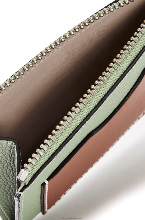 Loewe Women Large coin cardholder in soft grained calfskin 206XF1354 Rosemary/Tan - Image 4