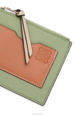 Loewe Women Large coin cardholder in soft grained calfskin 206XF1354 Rosemary/Tan - Image 7