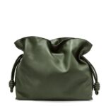 Loewe Women Large Flamenco clutch in nappa calfskin 206XF429 Vintage Khaki