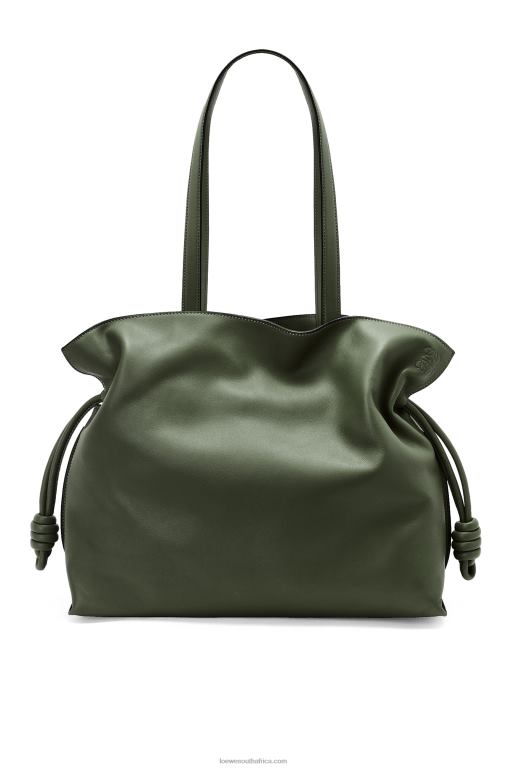 Loewe Women Large Flamenco clutch in nappa calfskin 206XF429 Vintage Khaki - Image 3