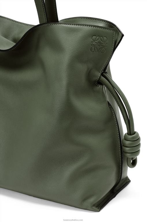 Loewe Women Large Flamenco clutch in nappa calfskin 206XF429 Vintage Khaki - Image 5