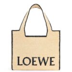 Loewe Women Large Font Tote in raffia 206XF34 Natural