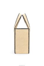 Loewe Women Large Font Tote in raffia 206XF34 Natural - Image 4