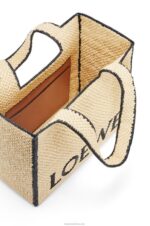 Loewe Women Large Font Tote in raffia 206XF34 Natural - Image 6