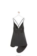 Loewe Women Leaf intarsia dress in nappa 206XF1038 Black - Image 2