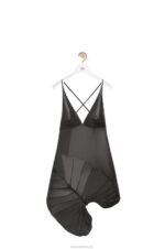 Loewe Women Leaf intarsia dress in nappa 206XF1038 Black